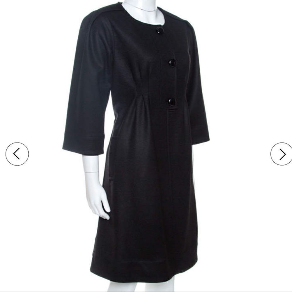Diane Von Furstenberg Black Wool Dress Coat - Picture 9 of 9